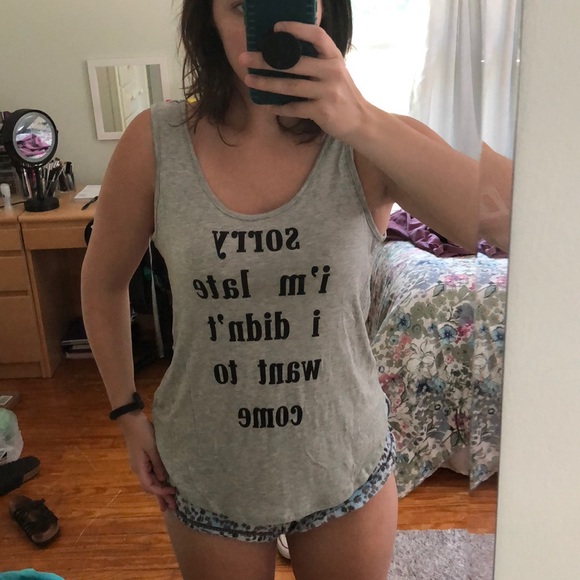 ONE LEFT!SMALL! Sorry I’m Late tank top!! - Picture 3 of 3